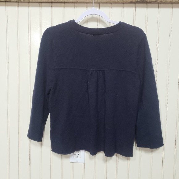 J. Crew Navy Blue cashmere Cardigan Sweater - Picture 2 of 6